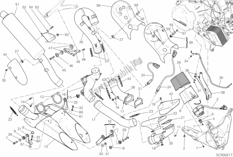 Tutte le parti per il Sistema Di Scarico (jap) del Ducati Superbike 899 Panigale ABS Thailand 2015